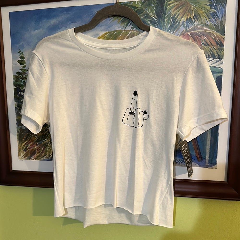 Hubs & Hers “Give em The Finger” Cropped Shirt